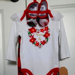 Chick pea baby girl three pieces outfit